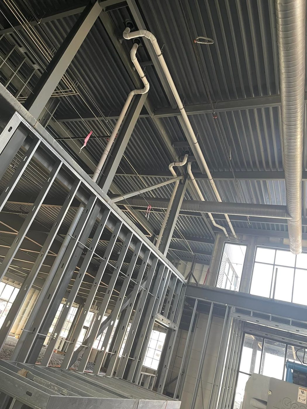 Commercial new construction plumbing rough-in